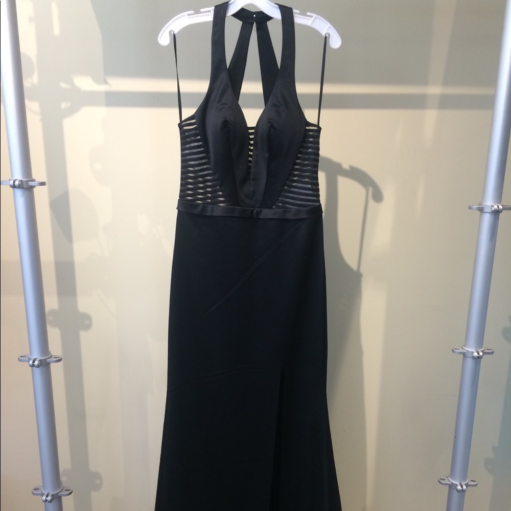 New! Black floor length dress, halter top.